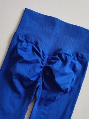 Women's Blue Seam-Detail Active Leggings